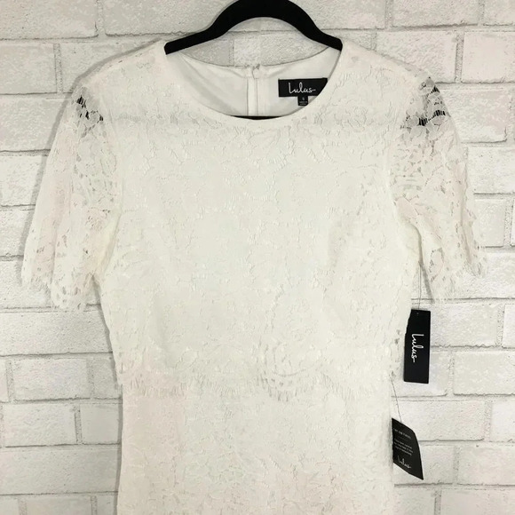 LuLus White Lace Cocktail Party Dress Women's Size Small New With Tags - Picture 2 of 7